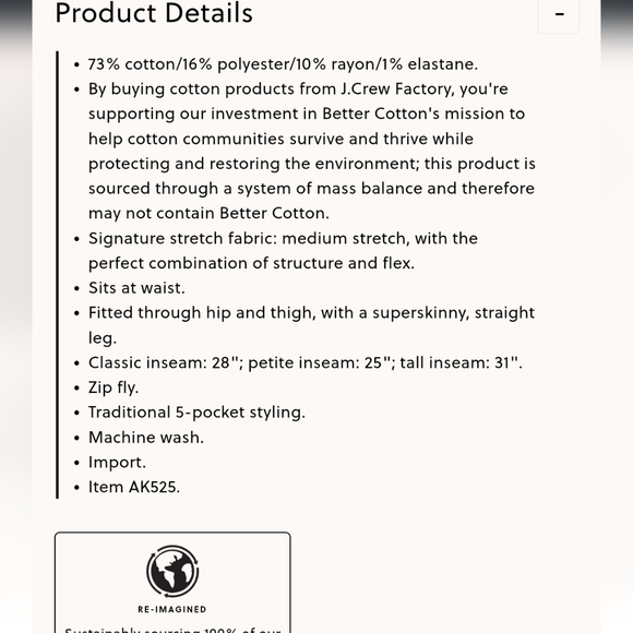 J. Crew size 33 jeans, 9" mid-rise skinny jeans - Picture 11 of 11